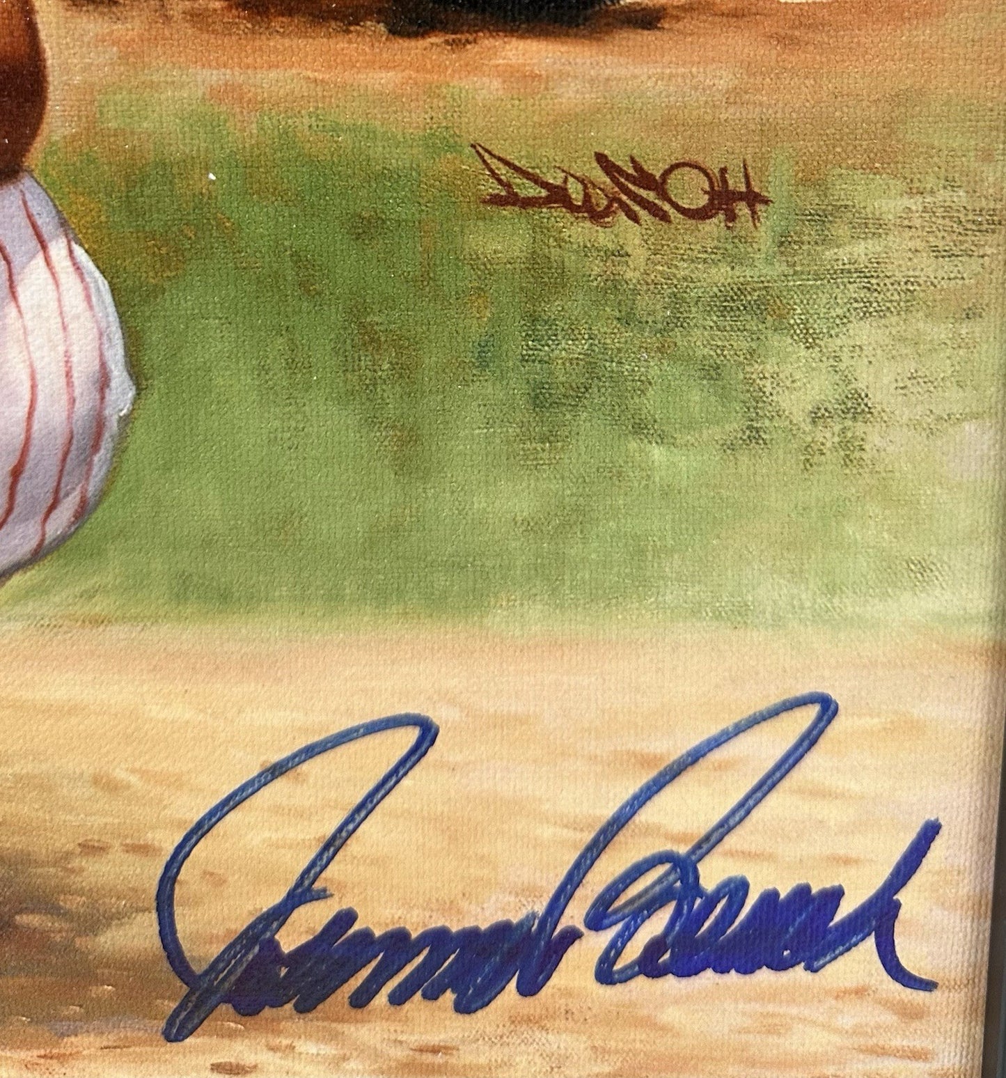 HOF Catchers Signed Doo S Oh Framed Canvas Photo Piazza Carter Bench 6 Auto BAS