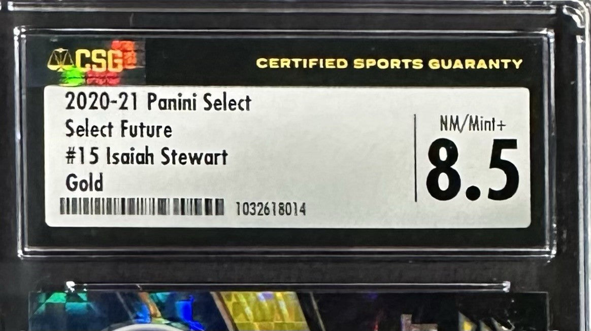 2020-21 Panini Select Future Isaiah Stewart RC Gold 10/10 CSG 8.5 Pistons Rookie