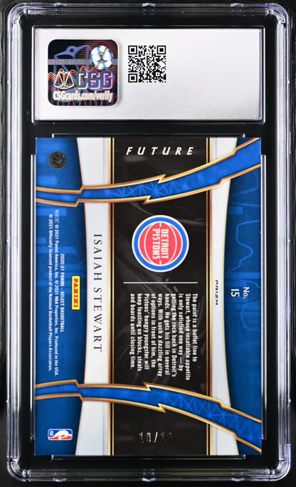 2020-21 Panini Select Future Isaiah Stewart RC Gold 10/10 CSG 8.5 Pistons Rookie