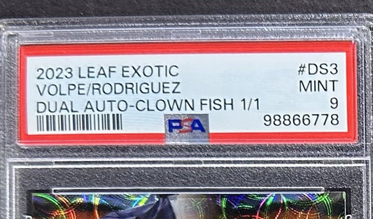 2023 Leaf Exotic Anthony Volpe Alex Rodriguez Auto Clown Fish 1/1 PSA 9 Rookie