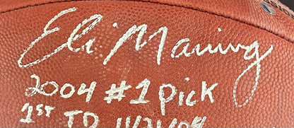 Eli Manning Signed Wilson NFL Duke Football /10 5 Stat Auto Giants Steiner COA
