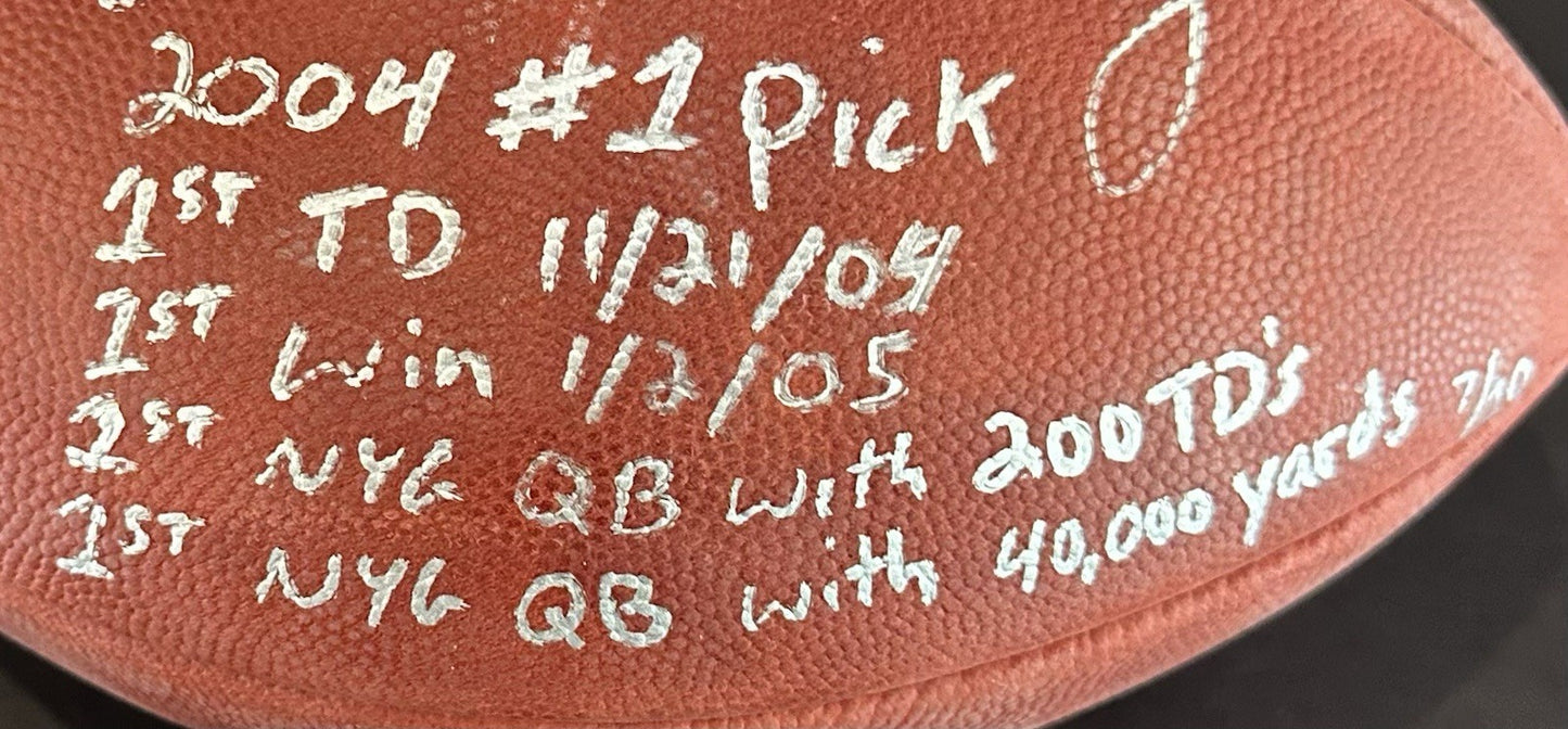 Eli Manning Signed Wilson NFL Duke Football /10 5 Stat Auto Giants Steiner COA