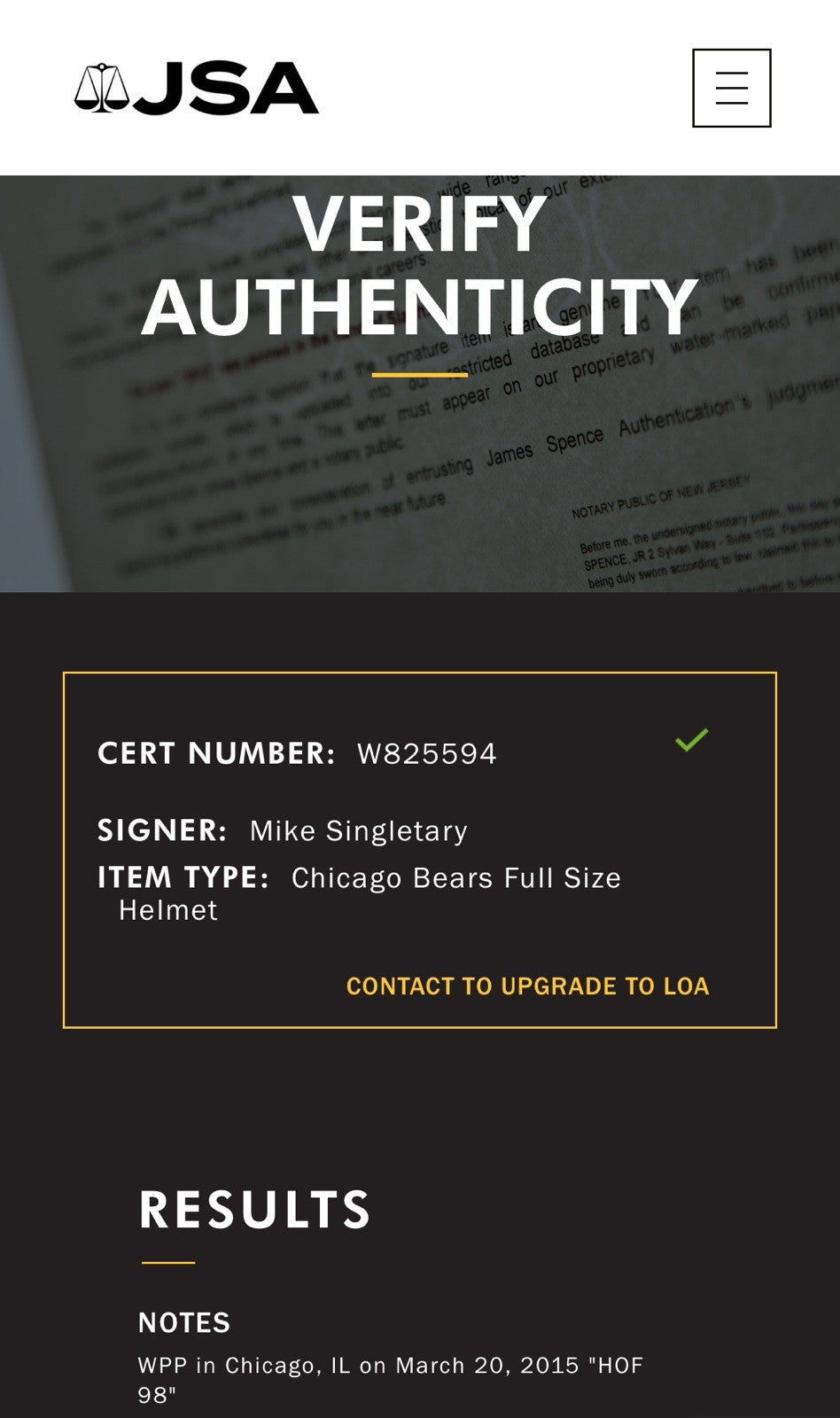 Mike Singletary Signed Pro Line Authentic FS Bears Helmet HOF 98 Auto JSA COA
