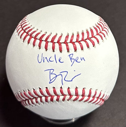 Ben Rice Signed Official MLB Baseball NY Yankees Uncle Ben Autograph Steiner COA