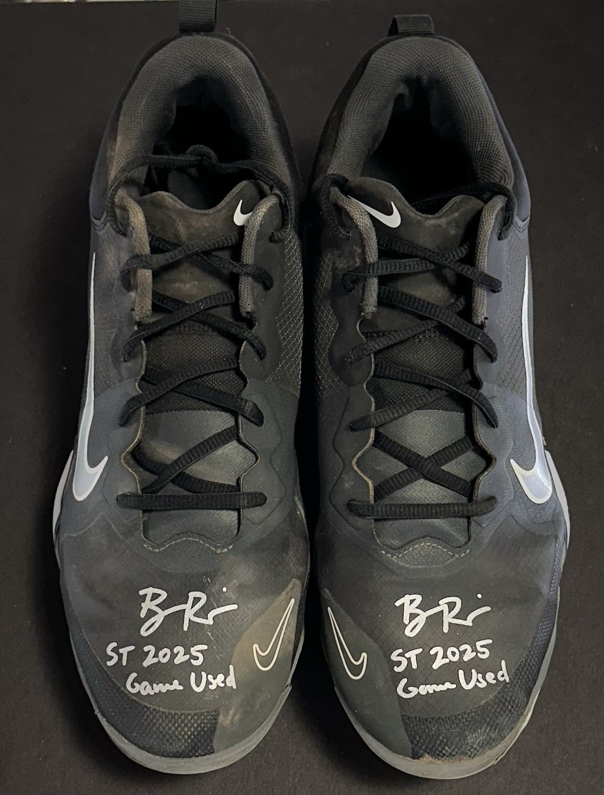 Ben Rice Signed Game Used Nike Trout Cleats Pair 2025 Auto Steiner COA Sz 12