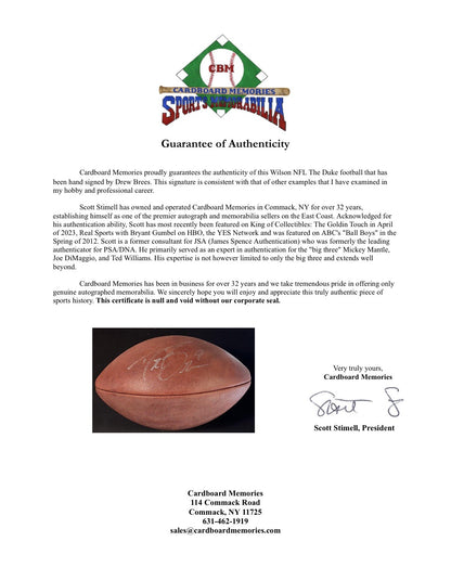 Drew Brees Signed NFL The Duke Wilson Football Saints Autograph CBM COA HOF