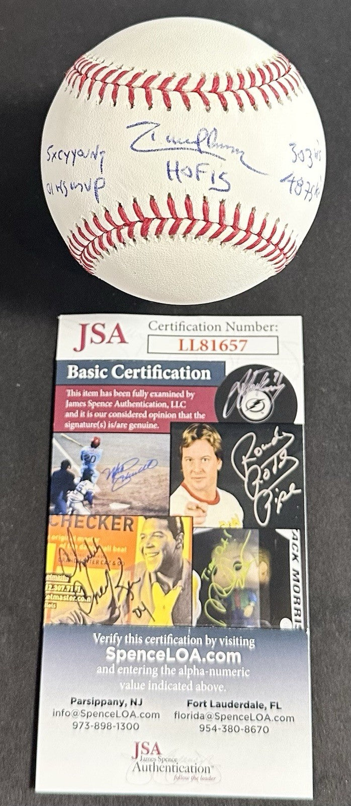 Randy Johnson Signed Official MLB Baseball Mariners 5 Stat Auto HOF CY Young JSA