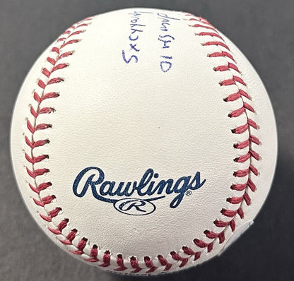 Randy Johnson Signed Official MLB Baseball Mariners 5 Stat Auto HOF CY Young JSA