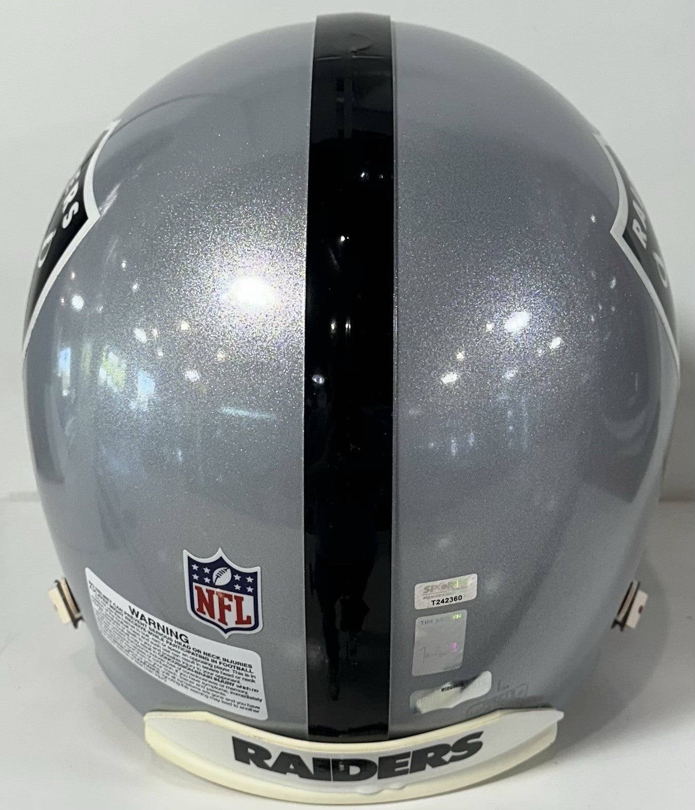 Tim Brown Signed Raiders Pro Line Authentic FS Helmet 4 Stat Auto Radtke COA HOF