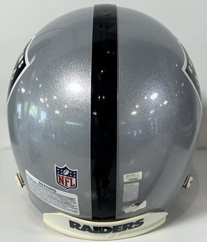 Tim Brown Signed Raiders Pro Line Authentic FS Helmet 4 Stat Auto Radtke COA HOF
