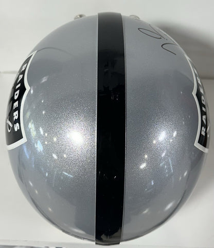 Tim Brown Signed Raiders Pro Line Authentic FS Helmet 4 Stat Auto Radtke COA HOF