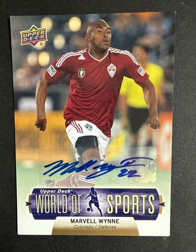 2011 Upper Deck World Of Sports MLS  Marvell Wynne 218 Mint Auto Colorado Rapids