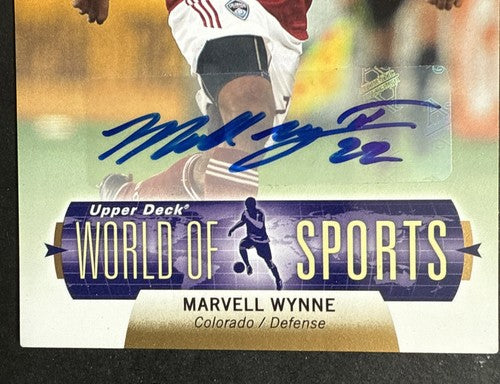 2011 Upper Deck World Of Sports MLS  Marvell Wynne 218 Mint Auto Colorado Rapids