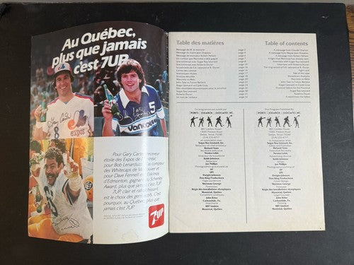 SUGAR RAY LEONARD ROBERTO DURAN OFFICIAL Canadien Fight Program Montreal 1980