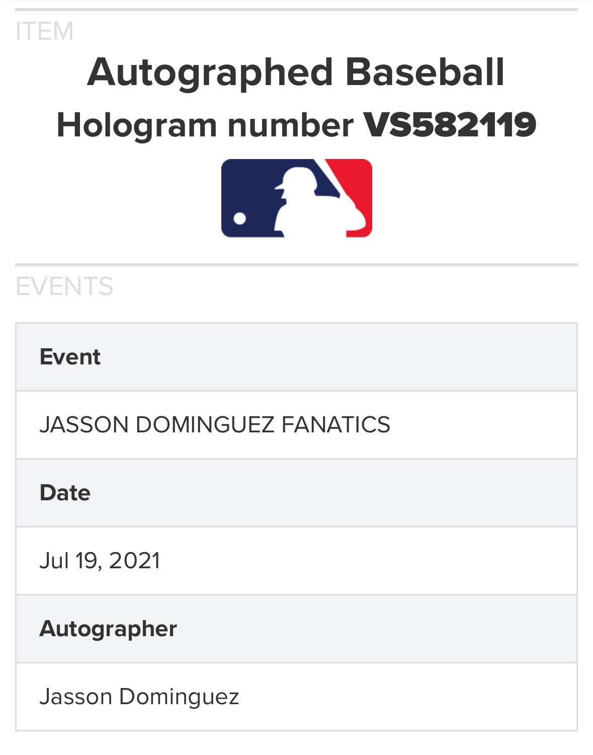 JASSON DOMINGUEZ YANKEES SIGNED Official Baseball Mint Rookie Auto FANATICS MLB