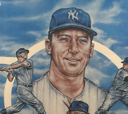 Mickey Mantle Signed 22x28 Framed Catalono Litho Photo Yankees LE Auto COA HOF