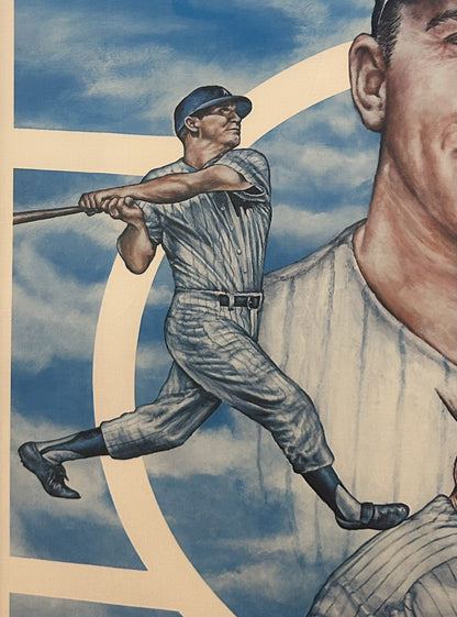 Mickey Mantle Signed 22x28 Framed Catalono Litho Photo Yankees LE Auto COA HOF