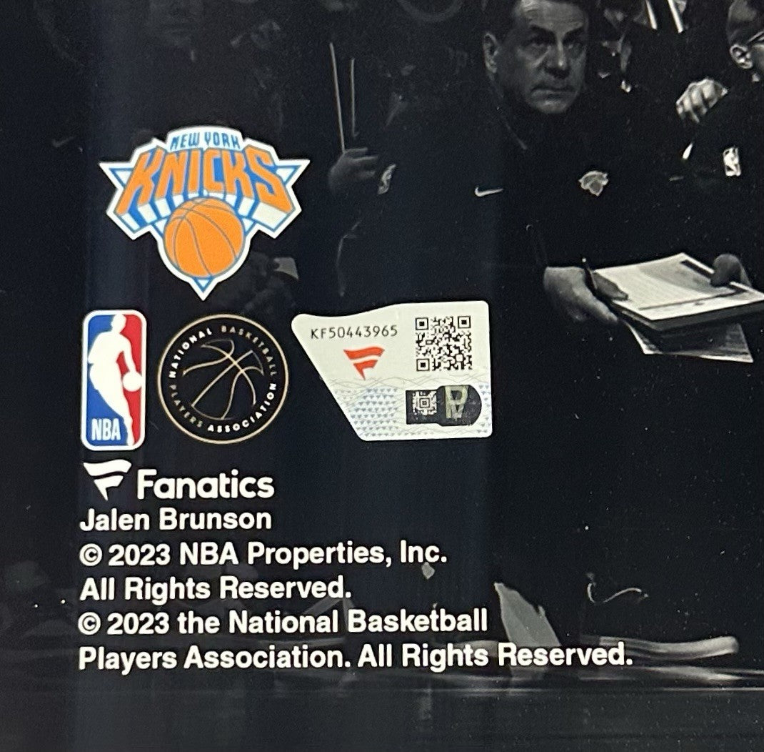 Jalen Brunson Signed 11x14 Spotlight Photo Framed NY Knicks Mint Auto Fanatics