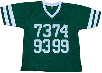 NY Sack Exchange Multi Signed Jets Jersey Klecko Gastineau Lyons Salaam Auto JSA