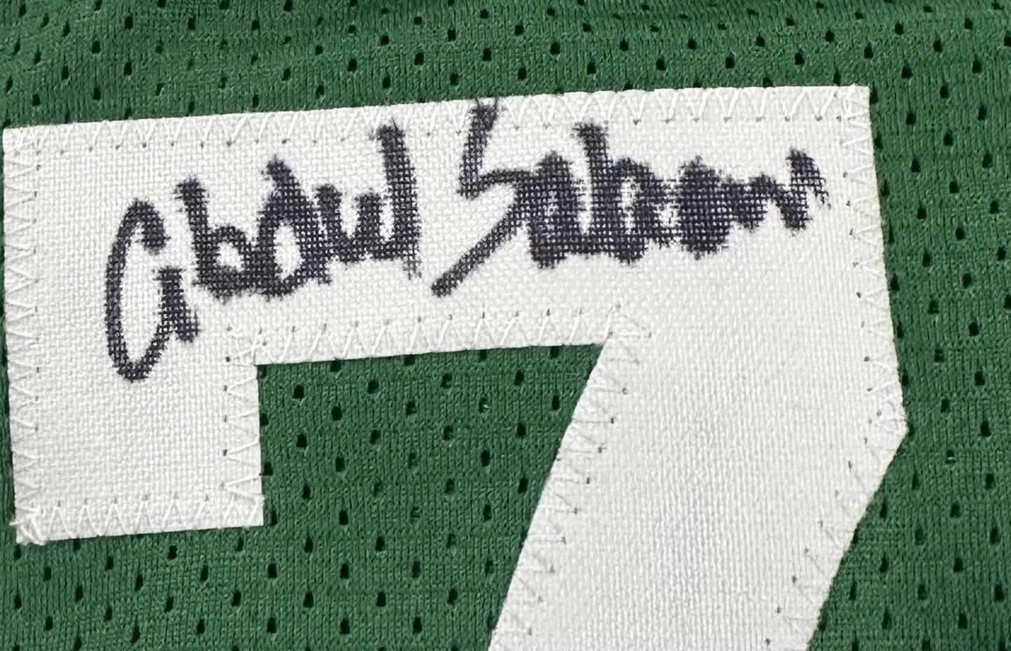 NY Sack Exchange Multi Signed Jets Jersey Klecko Gastineau Lyons Salaam Auto JSA