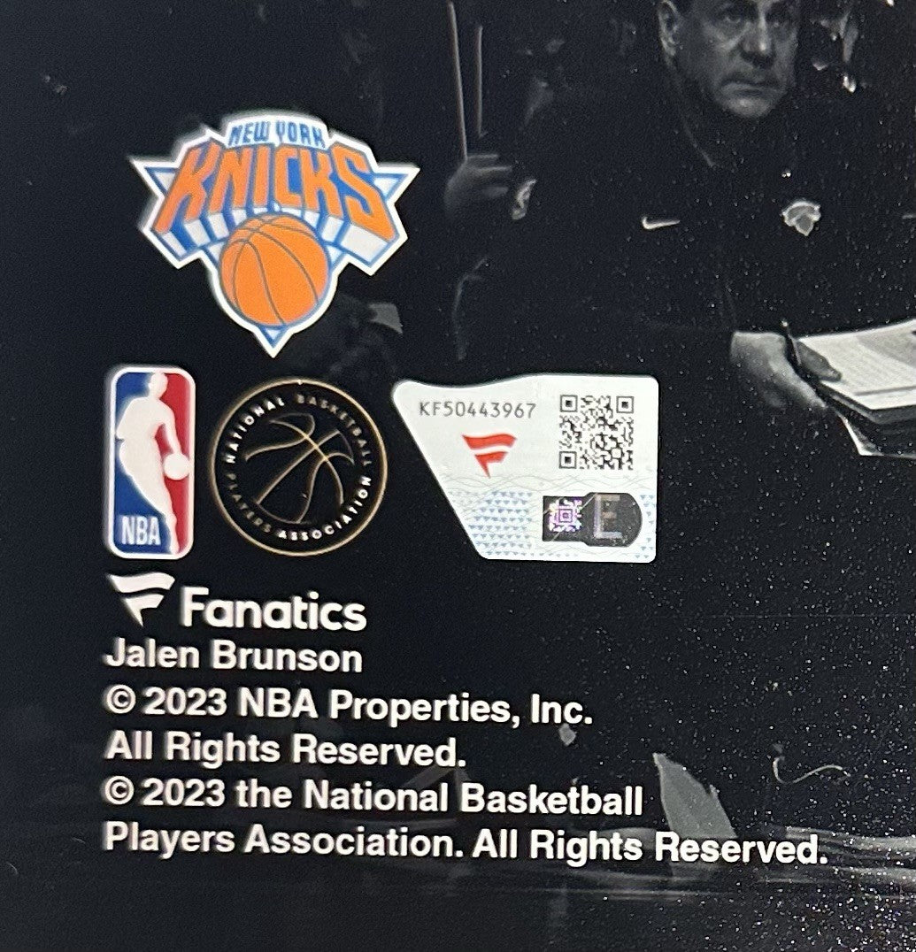 Jalen Brunson Signed 11x14 Framed Spotlight Photo NY Knicks Mint Auto Fanatics