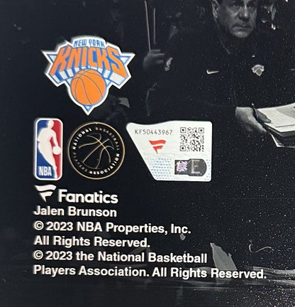 Jalen Brunson Signed 11x14 Framed Spotlight Photo NY Knicks Mint Auto Fanatics