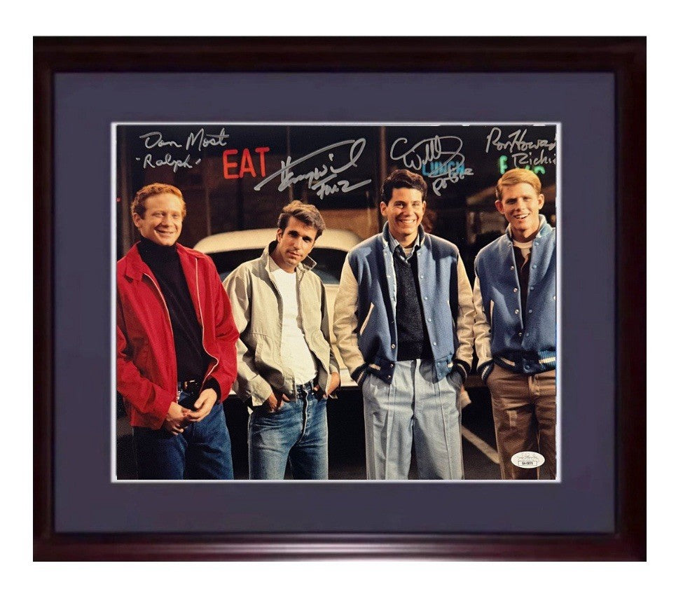 Happy Days Signed 11x14 Framed Photo Winkler Most Williams Howard 4 Auto JSA COA