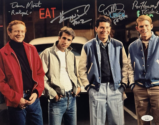 Happy Days Signed 11x14 Framed Photo Winkler Most Williams Howard 4 Auto JSA COA