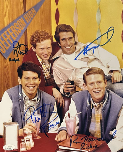Happy Days Signed 11x14 Framed Photo Winkler Most Williams Howard 4 Auto JSA COA