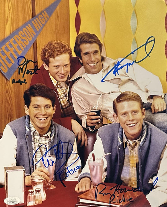 Happy Days Signed 11x14 Framed Photo Winkler Most Williams Howard 4 Auto JSA COA