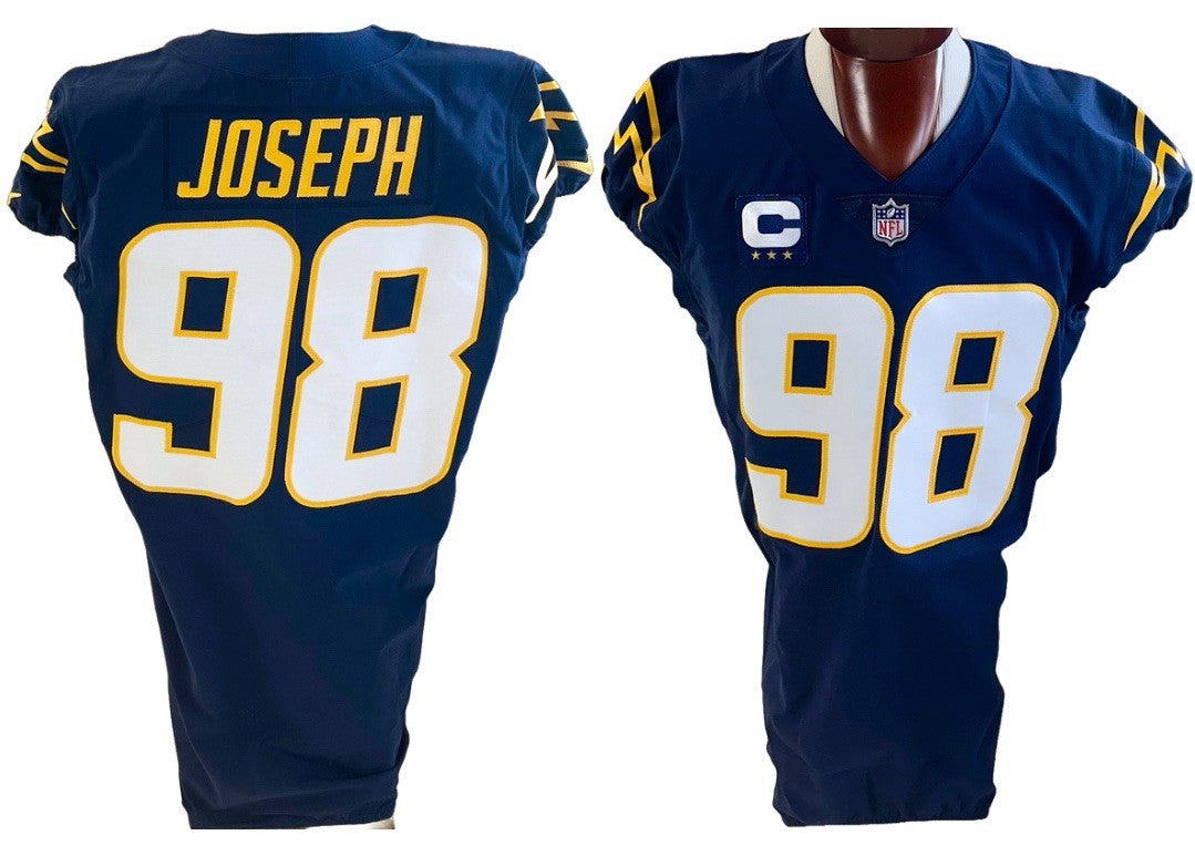 Linval Joseph 2021 Game Used Nike On Field Alternate LA Chargers Jersey Patch