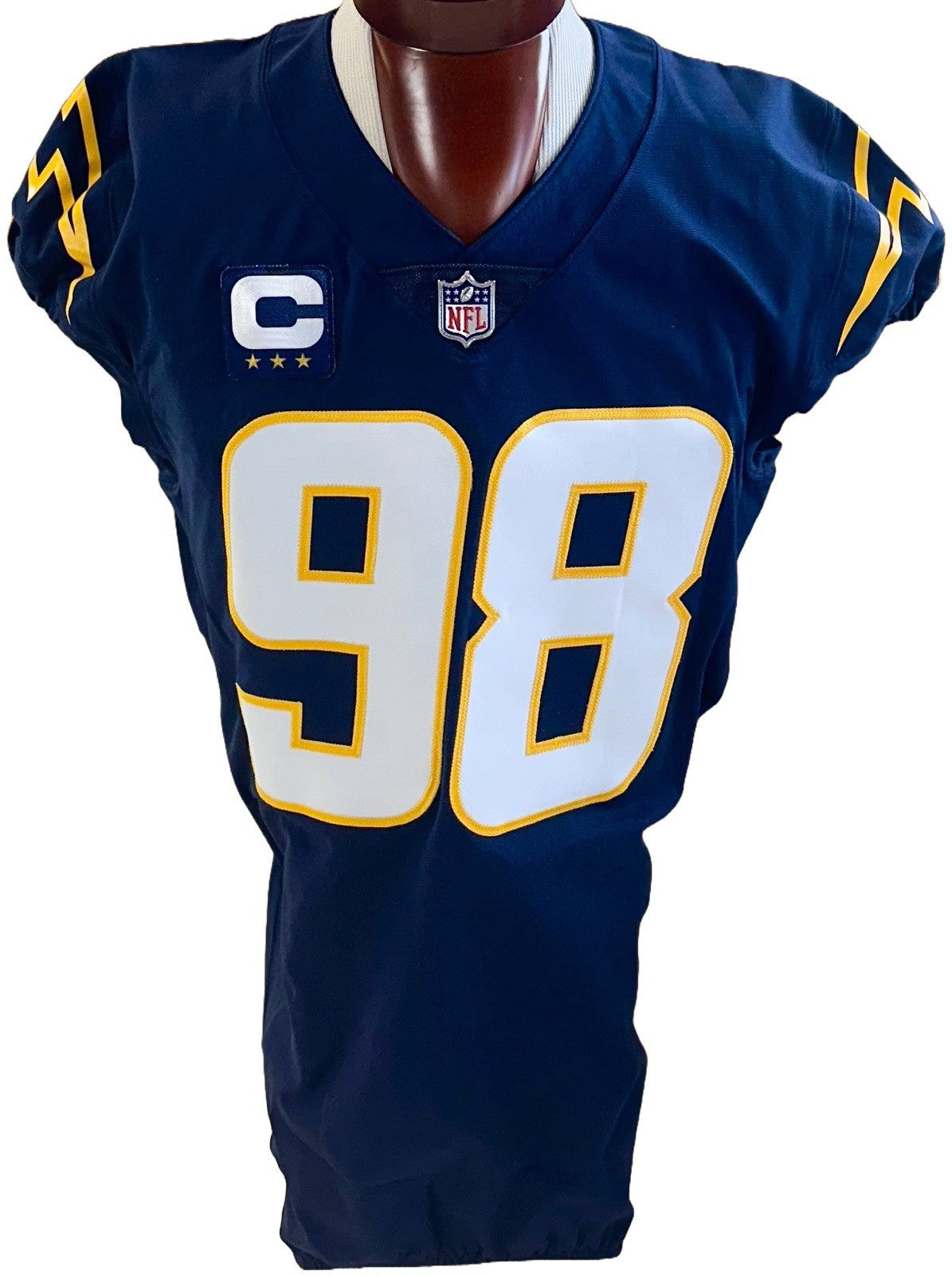 Linval Joseph 2021 Game Used Nike On Field Alternate LA Chargers Jersey Patch