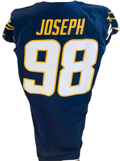 Linval Joseph 2021 Game Used Nike On Field Alternate LA Chargers Jersey Patch