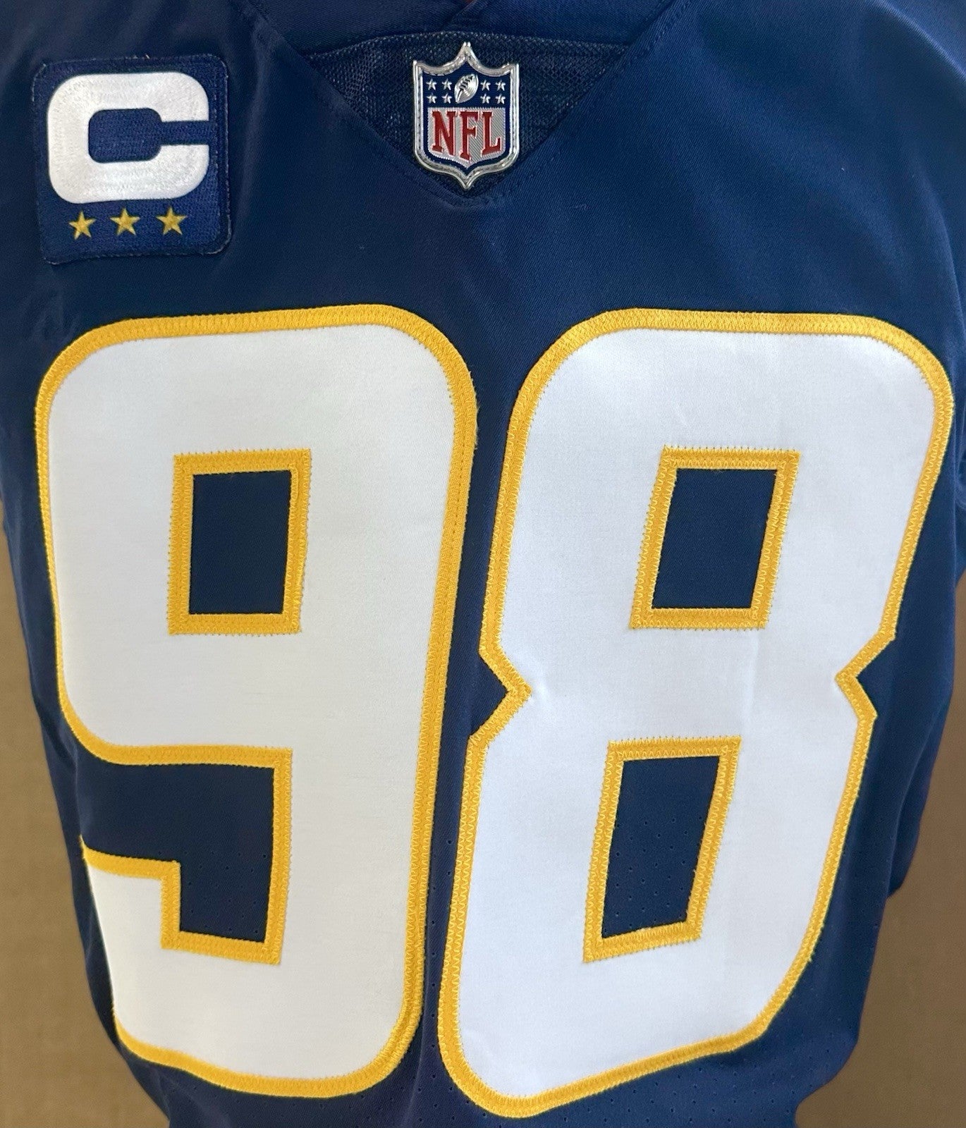 Linval Joseph 2021 Game Used Nike On Field Alternate LA Chargers Jersey Patch