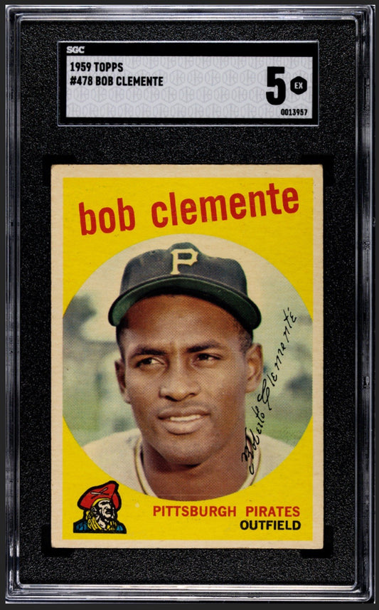 1959 Topps #478 Roberto Bob Clemente SGC 5 EX Pirates HOF Sharp Centered Beauty