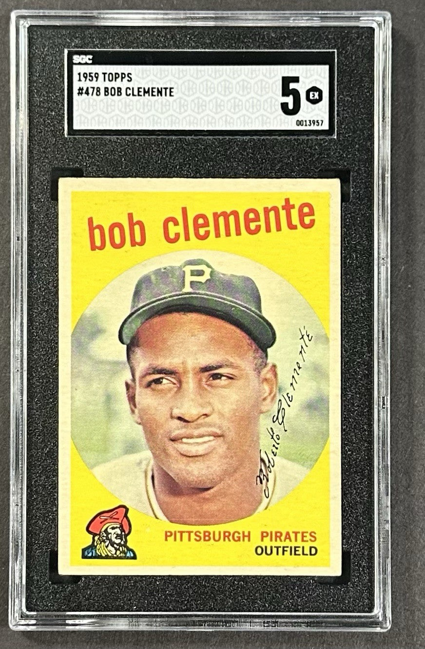 1959 Topps #478 Roberto Bob Clemente SGC 5 EX Pirates HOF Sharp Centered Beauty