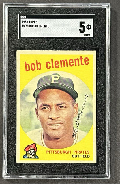 1959 Topps #478 Roberto Bob Clemente SGC 5 EX Pirates HOF Sharp Centered Beauty