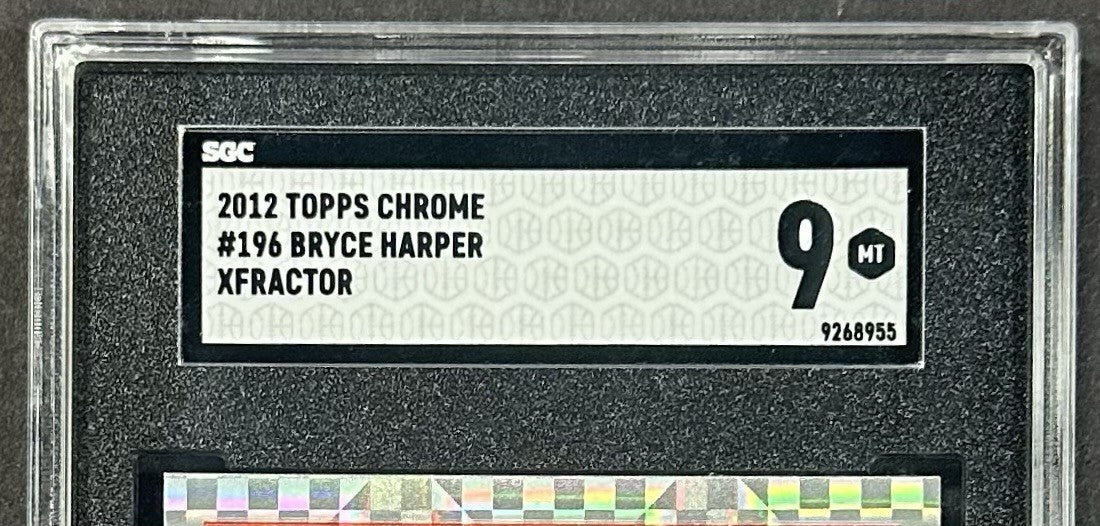 2012 Topps Chrome Bryce Harper Xfractor Rookie SGC 9 Mint RC Nationals Phillies