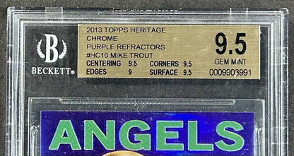 2013 Topps Heritage Chrome Mike Trout Purple Refractors BGS 9.5 Gem Mint Angels