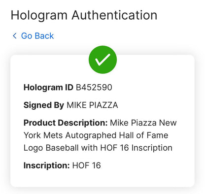 Mike Piazza Signed MLB HOF Logo Baseball HOF 2016 Autograph Mets Fanatics COA