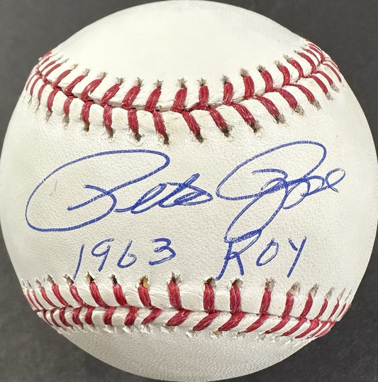 Pete Rose Signed Official MLB Baseball Reds 1963 ROY Autograph Steiner Holo