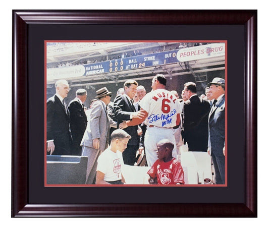 Stan Musial Signed 16x20 Framed Photo 1962 ASG JFK HOF Auto Cardinals SM6 Holo