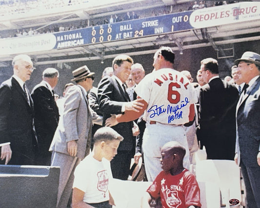 Stan Musial Signed 16x20 Framed Photo 1962 ASG JFK HOF Auto Cardinals SM6 Holo