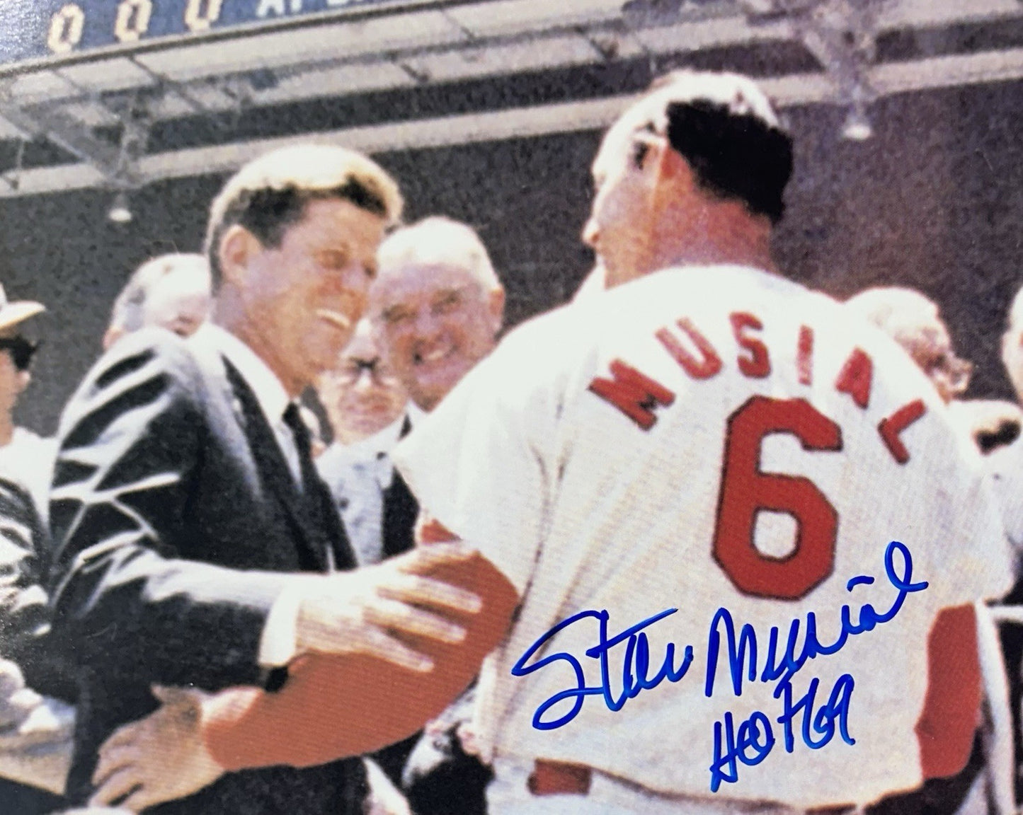 Stan Musial Signed 16x20 Framed Photo 1962 ASG JFK HOF Auto Cardinals SM6 Holo