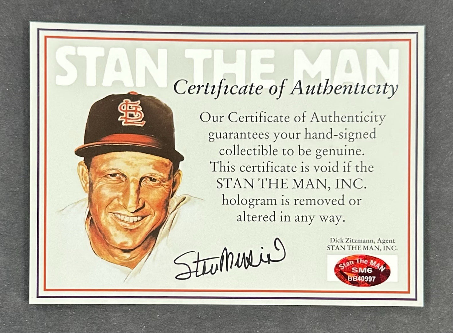 Stan Musial Signed 16x20 Framed Photo 1962 ASG JFK HOF Auto Cardinals SM6 Holo