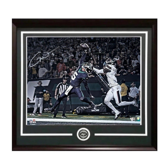 Garrett Wilson NY Jets Signed 16x20 Framed One Hand Catch Photo Auto Fanatics