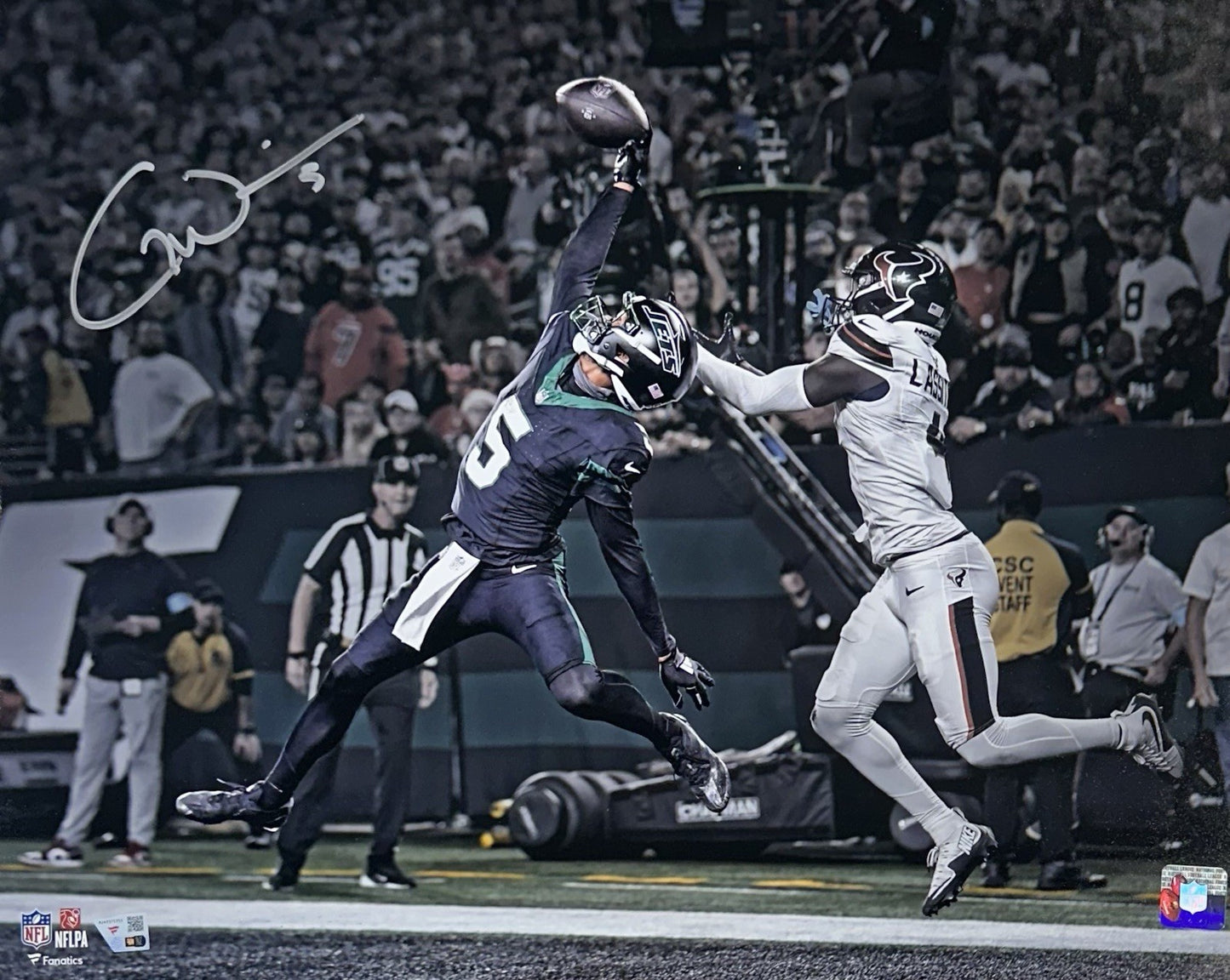 Garrett Wilson NY Jets Signed 16x20 Framed One Hand Catch Photo Auto Fanatics