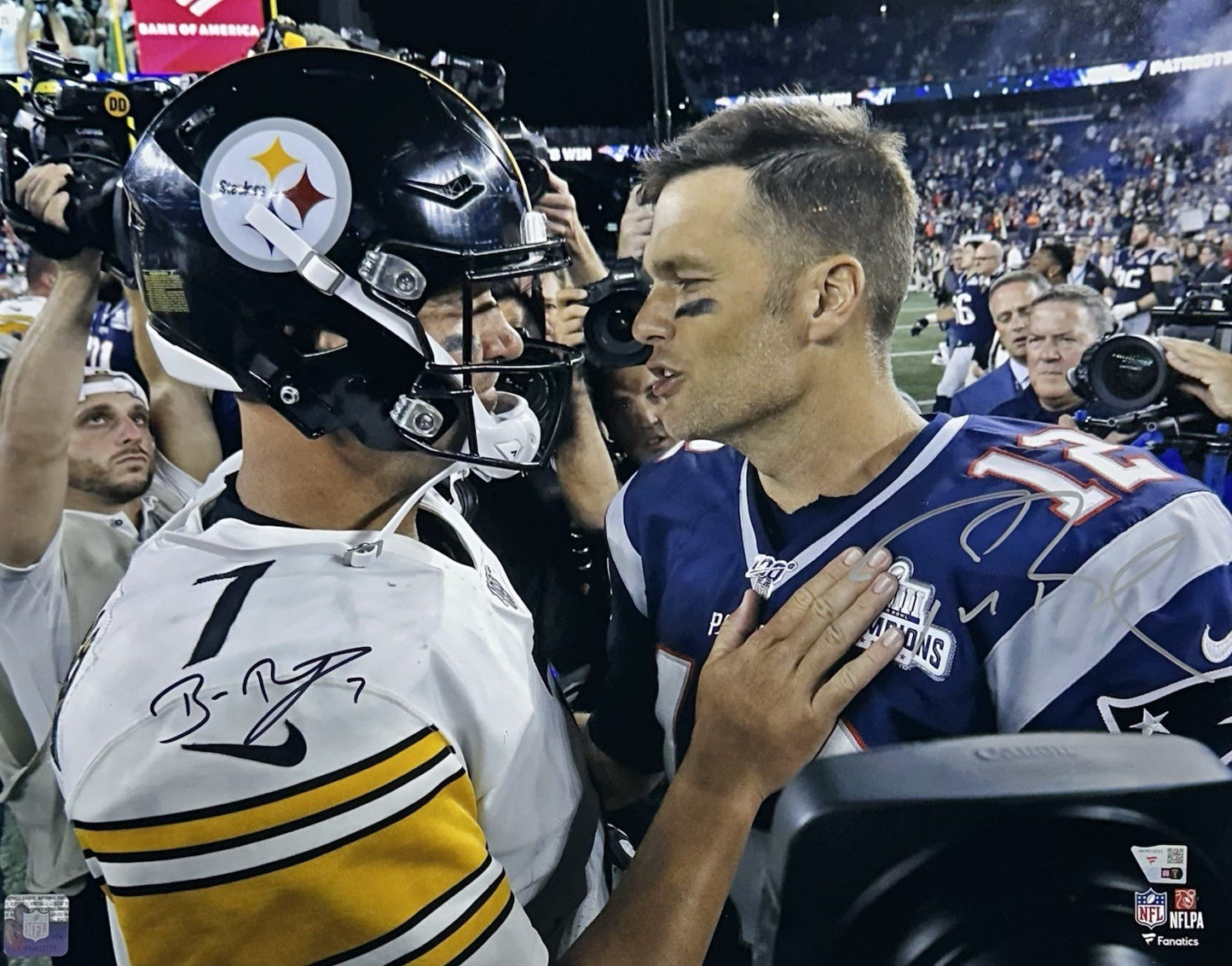 Tom Brady Ben Roethlisberger Signed 16x20 Framed Photo Autograph Fanatics COA