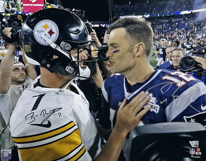 Tom Brady Ben Roethlisberger Signed 16x20 Framed Photo Autograph Fanatics COA