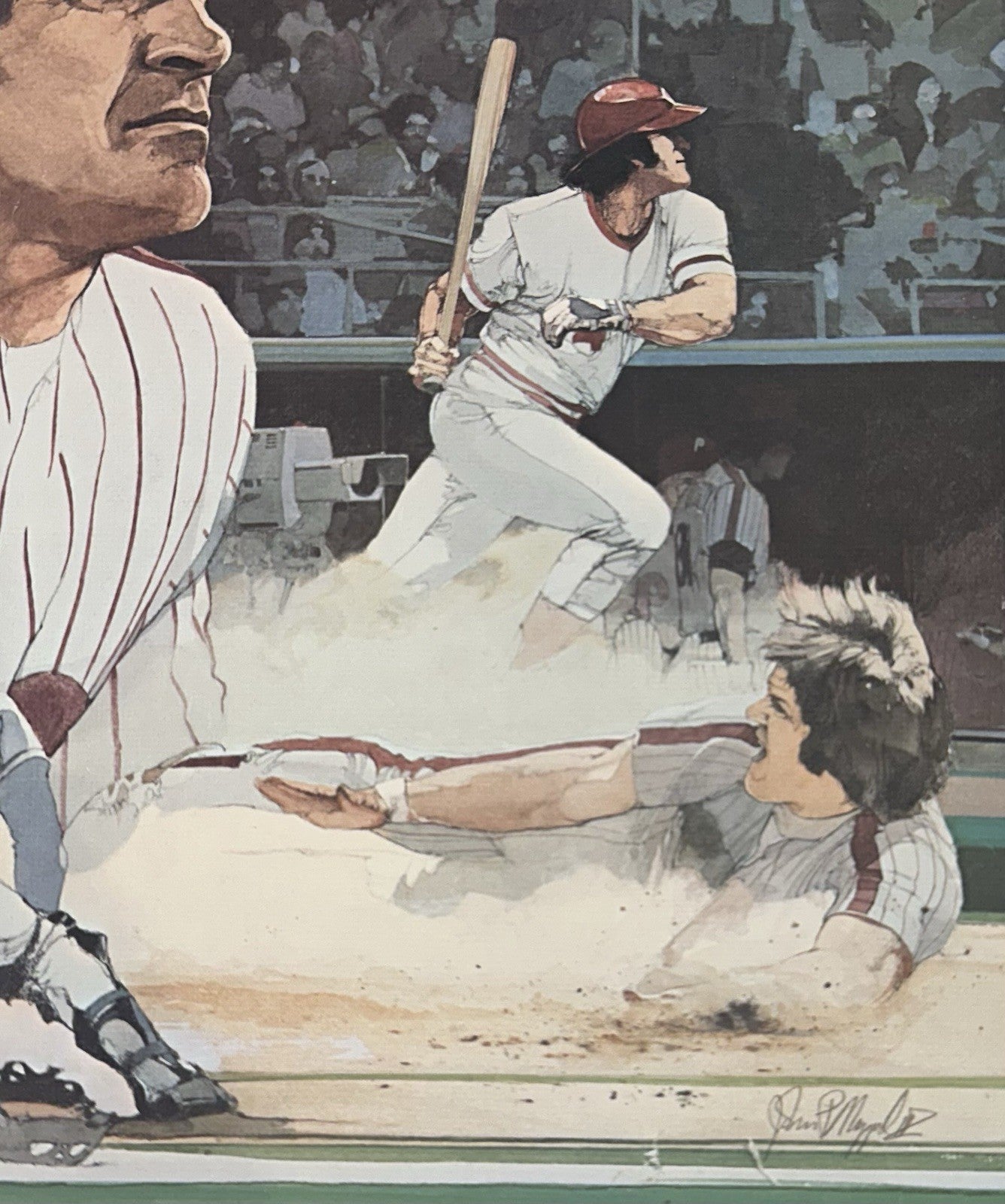 Pete Rose Signed 16x20 Framed Maggard LE Litho Photo Phillies Autograph COA